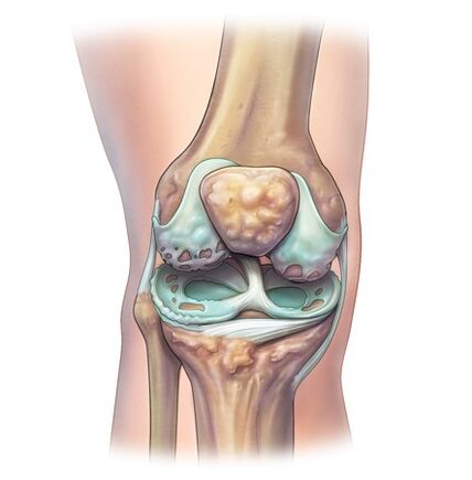 Distruzione delle articolazioni con lo sviluppo dell'osteocondosi